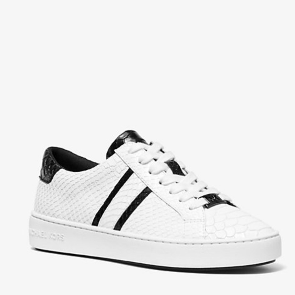 Michael Kors Snake Printed White and Black Sneaker